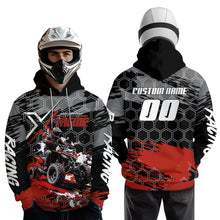 Load image into Gallery viewer, Red Atv Racing Hoodie Personalized Quad Bike Shirt Upf30+ Adult Youth Off-Road Atv Motocross Hoooded  NHN008