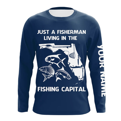 Fisherman living in the Fishing Capital UV protection custom name fishing shirts A32