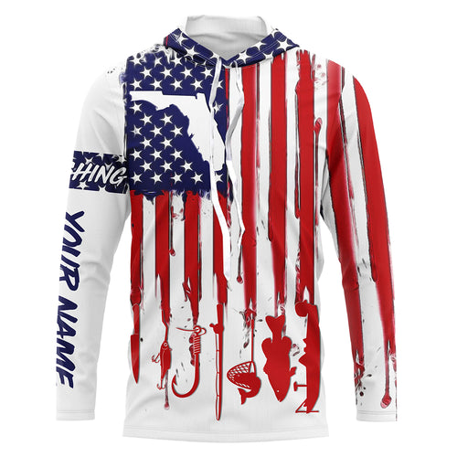 Florida America flag UV protection performance fishing shirts A33