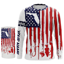 Load image into Gallery viewer, Florida America flag UV protection performance fishing shirts A33