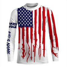 Load image into Gallery viewer, American flag hunting tools shirt personalized gift for hunter A14