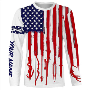 American flag hunting tools shirt personalized gift for hunter A14