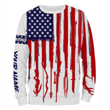 Load image into Gallery viewer, American flag hunting tools shirt personalized gift for hunter A14