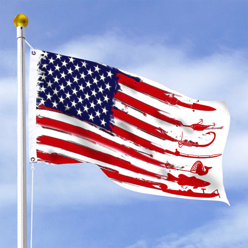 Fishing American flag for fisherman steam eye flag - FLA1