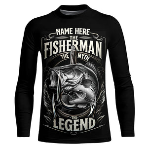 The Fisherman, The Myth, The Legend - Bass Fishing UV Protection Performance Shirt A65