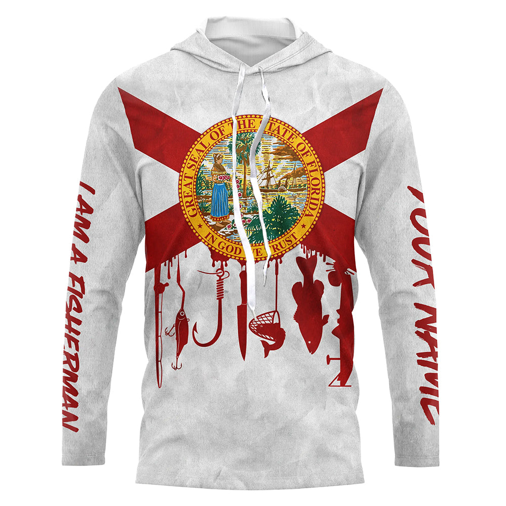 Florida flag UV protection I am a fisherman fishing shirt A24
