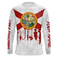 Load image into Gallery viewer, Florida flag UV protection I am a fisherman fishing shirt A24