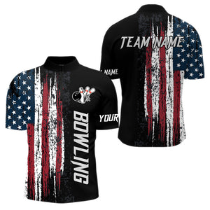 American flag bowling shirt for men and women custom bowling jersey for team Patriots bowlers shirt BL01