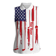 Load image into Gallery viewer, Personalized different types of golf clubs golf polos shirt for men and women American flag A40