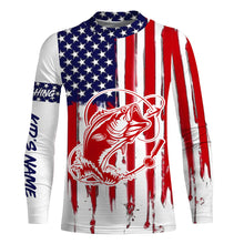 Load image into Gallery viewer, Fly fishing for Bass American flag UV protection fishing jersey for fisherman A41