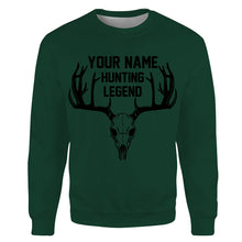 Load image into Gallery viewer, Deer Hunting Legend Personalized Custom Name Deer Skull Hunting Shirt For Hunters A46