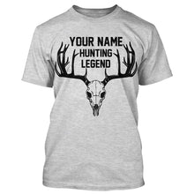 Load image into Gallery viewer, Deer Hunting Legend Personalized Custom Name Deer Skull Hunting Shirt For Hunters A46