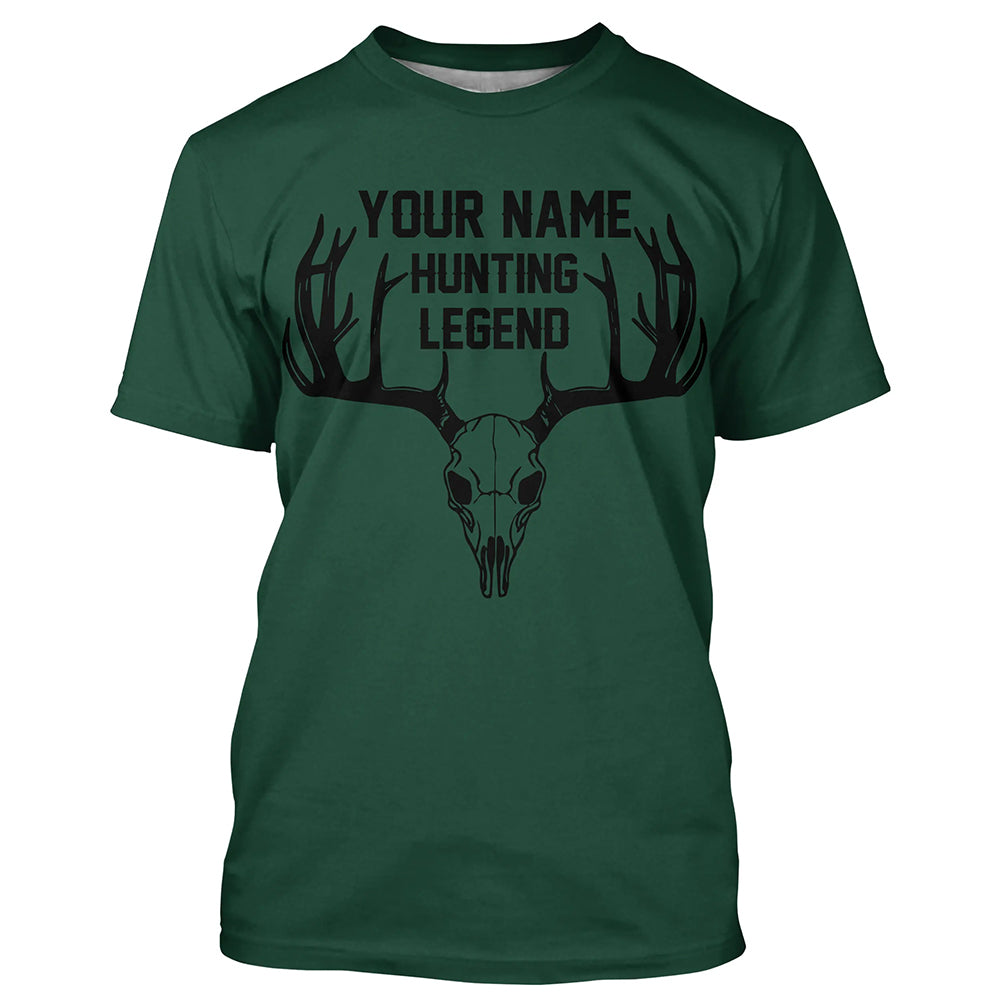 Deer Hunting Legend Personalized Custom Name Deer Skull Hunting Shirt For Hunters A46