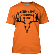 Load image into Gallery viewer, Deer Hunting Legend Personalized Custom Name Deer Skull Hunting Shirt For Hunters A46