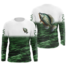 Load image into Gallery viewer, Crappie Fishing Custom Long Sleeve Tournament Shirts, Performance Crappie Fishing Jerseys | Green IPHW6304