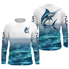 Load image into Gallery viewer, Marlin Fishing Custom Long Sleeve Performance Fishing Shirts, Marlin Saltwater Fishing Shirt IPHW6325