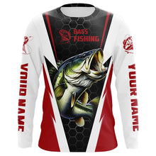 Load image into Gallery viewer, Custom Largemouth Bass Fishing Jerseys, Bass Tournament Long Sleeve Fishing Shirts | Firebrick Red IPHW3798