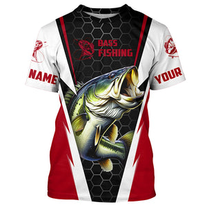 Custom Largemouth Bass Fishing Jerseys, Bass Tournament Long Sleeve Fishing Shirts | Firebrick Red IPHW3798