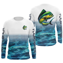 Load image into Gallery viewer, Mahi Mahi Fishing Custom Long Sleeve Performance Fishing Shirts, Mahimahi Saltwater Fishing Shirt IPHW6355