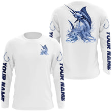 Load image into Gallery viewer, Personalized Marlin Long Sleeve Performance Fishing Shirts, Marlin Fishing Jersey IPHW6411