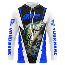 Load image into Gallery viewer, Crappie Fishing Jerseys, Crappie Custom Long Sleeve Performance Fishing Shirts | Blue IPHW6074