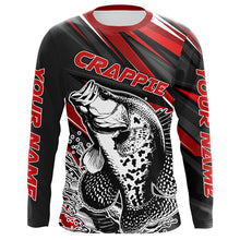 Load image into Gallery viewer, Personalized Crappie Fishing Jerseys, Crappie Long Sleeve Tournament Fishing Shirts | Red IPHW6075