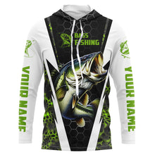 Load image into Gallery viewer, Personalized Bass Fishing jerseys, Bass Fishing Long Sleeve Fishing tournament shirts | green camo IPHW3515