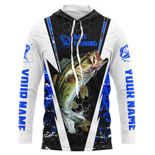 Load image into Gallery viewer, Personalized Bass Fishing Sport Jerseys, Bass Fishing Long Sleeve Tournament Shirts | Blue Camo IPHW4404