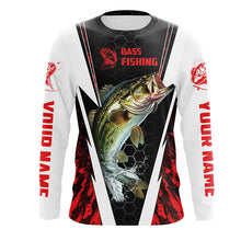 Load image into Gallery viewer, Personalized Bass Fishing Sport Jerseys, Bass Fishing Long Sleeve Tournament Shirts | Red Camo IPHW4405