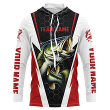 Load image into Gallery viewer, Custom Bass Fishing jerseys for Fishing team, Largemouth Bass Long sleeve Fishing Shirts | red IPHW3549