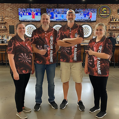 Custom Red Thunder Lightning Dragon Dart Jerseys, Multi Styles Dart Team Shirts For Men, Women And Kid IPHW10397