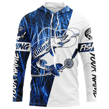 Load image into Gallery viewer, Musky Fishing Tattoo Blue Grass Camo Custom Long Sleeve Tournament Shirts, Muskie Fishing Jerseys IPHW6294