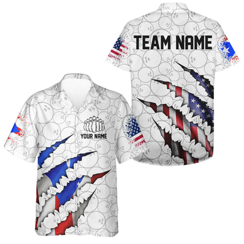 Personalized Puerto Rico Flag Bowling Hawaiian Shirts For Men And Women, Puerto Rico Bowling Jerseys IPHW8805