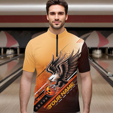Load image into Gallery viewer, Personalized Tribal Eagle Bowling Men Quarter-Zip Shirts, Eagle Bowling Team Bowling League Shirt IPHW8806
