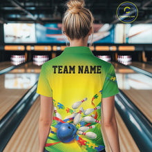 Load image into Gallery viewer, Custom Autism Awareness Bowling Women Polo Shirt, Puzzles Ribbon Bowler Outfits IPHW11211