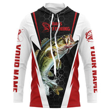 Load image into Gallery viewer, Personalized Bass Fishing Jerseys, Bass Fishing Long Sleeve Fishing Tournament Shirts | Red IPHW5725