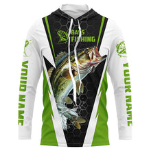 Load image into Gallery viewer, Personalized Bass Fishing Jerseys, Bass Fishing Long Sleeve Fishing Tournament Shirts | Green IPHW5727