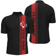 Load image into Gallery viewer, Black And Red Custom Classic Bowling Shirts For Men, Bowling Uniform Bowling Jersey For Team IPHW7685