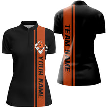 Load image into Gallery viewer, Black And Orange Custom Classic Ladies Bowling Shirts, Bowling Uniform Bowling Jersey For Team IPHW7686