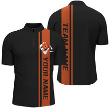 Load image into Gallery viewer, Black And Orange Custom Classic Bowling Shirts For Men, Bowling Uniform Bowling Jersey For Team IPHW7686