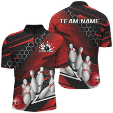 Load image into Gallery viewer, Black And Red Custom Bowling Team Jerseys, Bowling League Shirts For Men, Bowlers Outfits IPHW7687