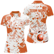 Load image into Gallery viewer, Custom White And Orange Ladies Bowling Shirts, Bowling Team Shirts Bowling Jerseys IPHW7917