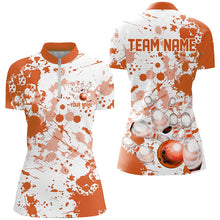 Load image into Gallery viewer, Custom White And Orange Ladies Bowling Shirts, Bowling Team Shirts Bowling Jerseys IPHW7917