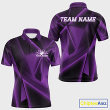 Load image into Gallery viewer, Purple and black sports jersey with 'TEAM NAME' and 'YOUR NAME' text on a white background.
