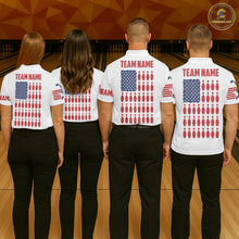 Load image into Gallery viewer, Quarter Zip Custom Mens Bowling Shirts, Customizable American Flag Bowling Pin Quarter Zip Shirt For Team IPHW3809