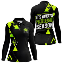 Load image into Gallery viewer, Women'S Pickleball Shirts With Custom Name Sayings "It'S Always Pickleball Season" | Green IPHW6913