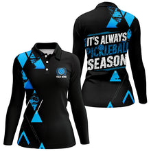 Load image into Gallery viewer, Women'S Pickleball Shirts With Custom Name Sayings "It'S Always Pickleball Season" | Blue IPHW6914