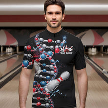 Load image into Gallery viewer, Bowling Is In My Dna Custom Bowling Quarter-Zip Shirts For Men, Bowling Team Bowling League Shirt IPHW8372