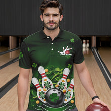 Load image into Gallery viewer, Custom Green St Patrick&#39;S Day Bowling Polo Shirts For Men, Saint Patrick Team Bowling Outfits IPHW8374