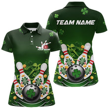 Load image into Gallery viewer, Custom Green St Patrick&#39;S Day Bowling Polo Shirts For Women, Team Bowling Outfits IPHW8374